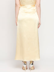 Golden Hour Japan Satin Wrap Knot Long Skirt