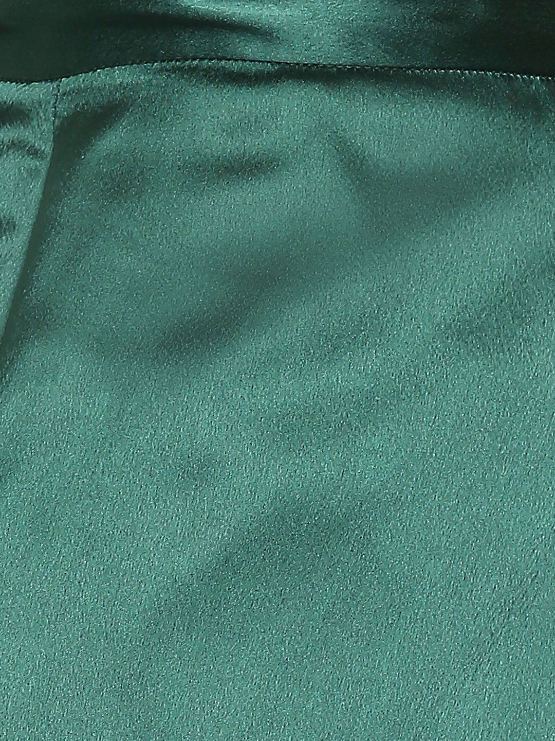 Bottle Green Japan Satin Wrap Knot Long Skirt