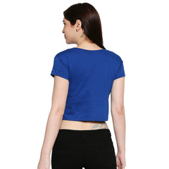 Royal Blue Cotton Crop T-Shirt