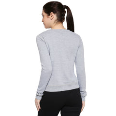 Grey Melange Rayon Women T-Shirts Women Sweat Shirt