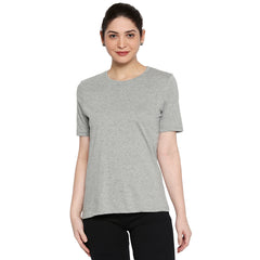 Grey Cotton Crew Neck T-Shirt