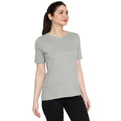 Grey Cotton Crew Neck T-Shirt