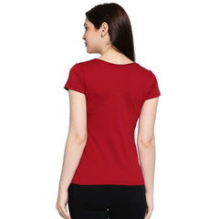 Maroon Cotton Round Neck T-Shirt