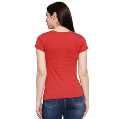 Red Cotton Round Neck T-Shirt