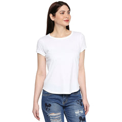 White Cotton Crew Neck T-Shirt