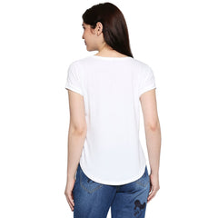 White Cotton Crew Neck T-Shirt