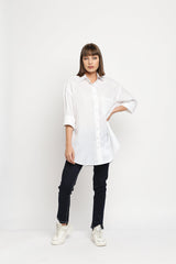 White Cotton Boyfriend Shirt