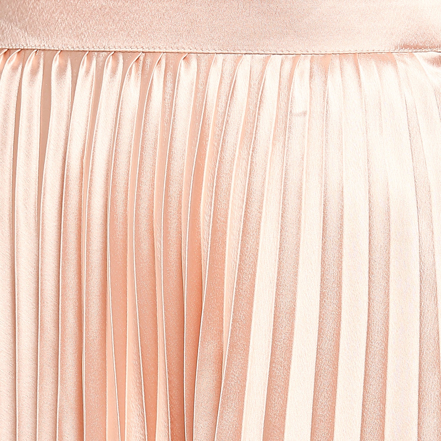 Blush Pink Japan Satin Pleated Midi Skirt