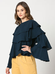 Twilight Indigo Fiona Layered Ruffle Top