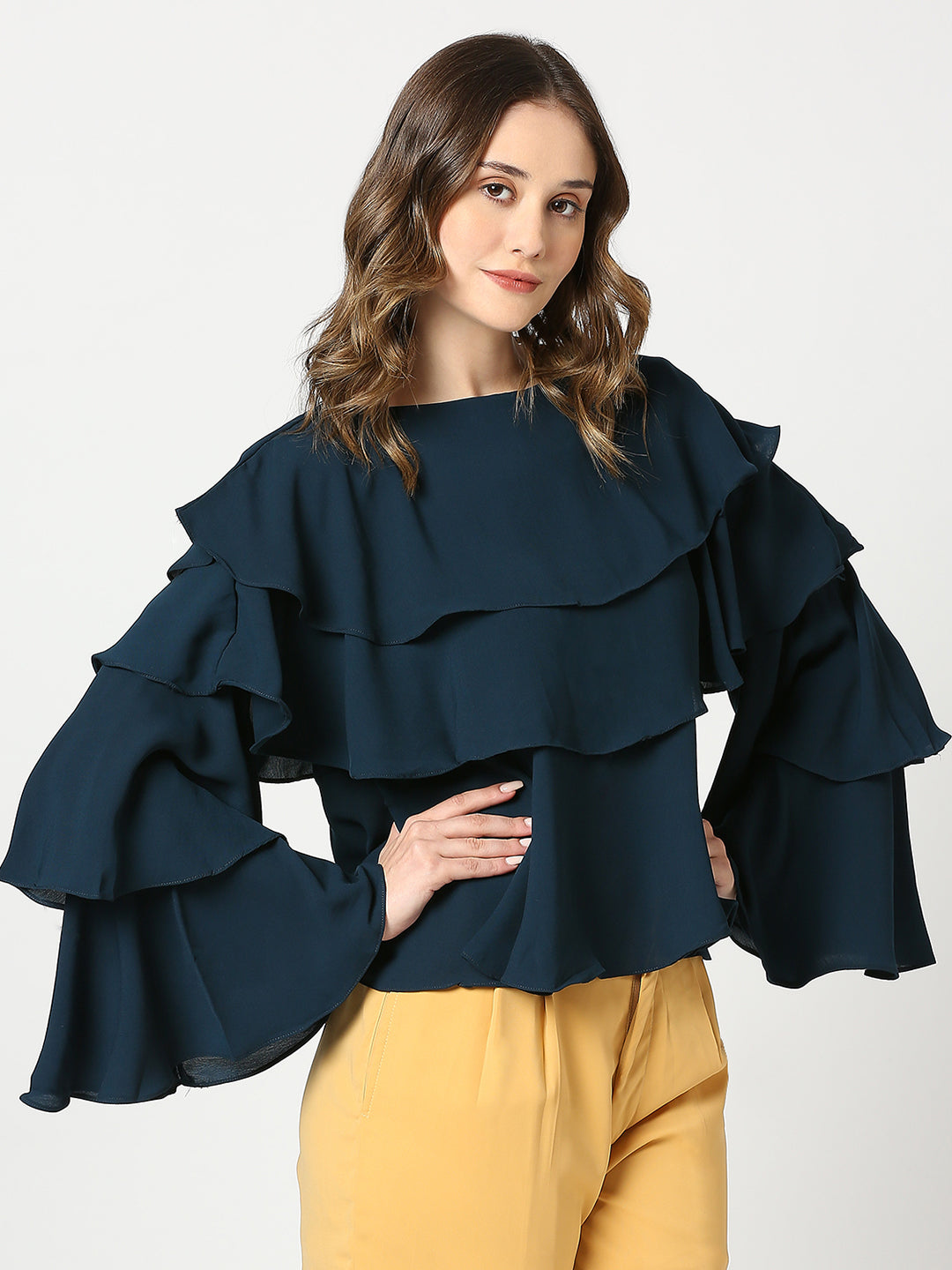 Twilight Indigo Fiona Layered Ruffle Top