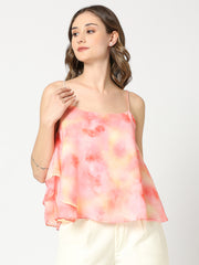 Tie & Dey Georgette Layered Flowy Cami Top