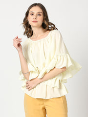 Buttercream Fiona Layered Bell Sleeve Top