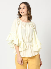 Buttercream Fiona Layered Bell Sleeve Top