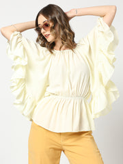 Buttercream Fiona Layered Bell Sleeve Top