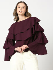 Velvet Plum Fiona Layered Ruffle Top