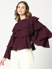 Velvet Plum Fiona Layered Ruffle Top