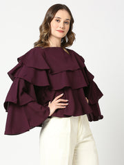 Velvet Plum Fiona Layered Ruffle Top