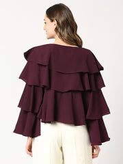 Velvet Plum Fiona Layered Ruffle Top