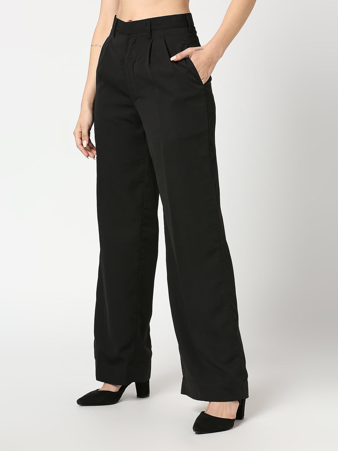 Black Fiona High Waist Formal Pant