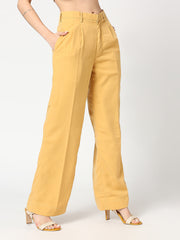 Beige Fiona High Waist Formal Pant